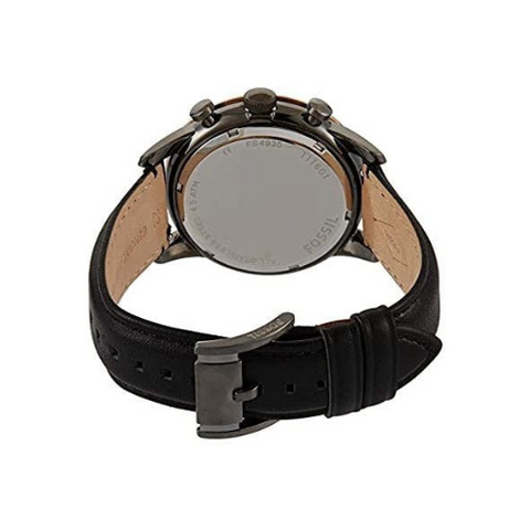 Fossil Townsman Black Leather Quartz Men's Watch FS4935