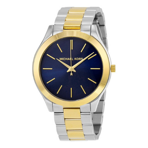 Michael Kors MK3479 Montre Femme Cadran Bleu Slim Runway