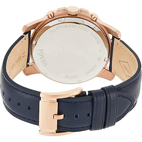 Fossil Mens Quartz Watch, Analog and Leather- FS5237