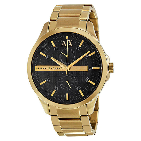 Armani Exchange Men's AX2122 Gold Stainless Steel Quartz Watch with Black Dial