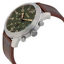 Fossil Men's FS5180 Pilot 54 Chronograph Dark Brown Leather Watch